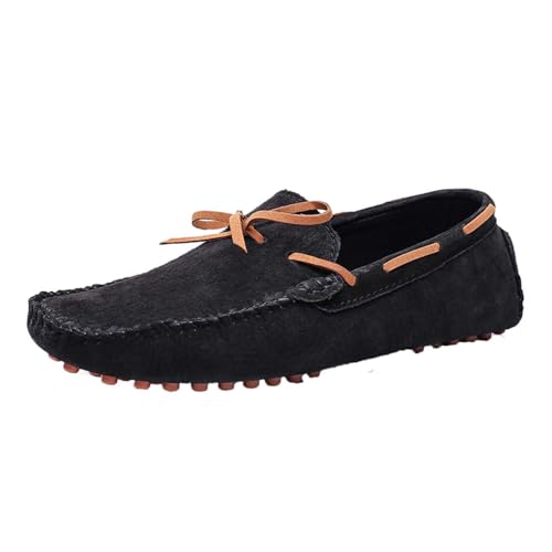 ticticlily Mokassins Herren Elegant Halbschuhe Komfort Wildleder Slip On Fahrschuhe Stilvoll Leicht Weich Loafers Slippers Hausschuhe Pantoffeln A Schwarz 41 EU von ticticlily
