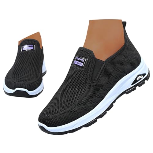ticticlily Orthopädische Schuhe Damen Walkingschuhe Atmungsaktive Sommerschuhe Slip On Sneaker Bequeme B Schwarz 37 EU von ticticlily