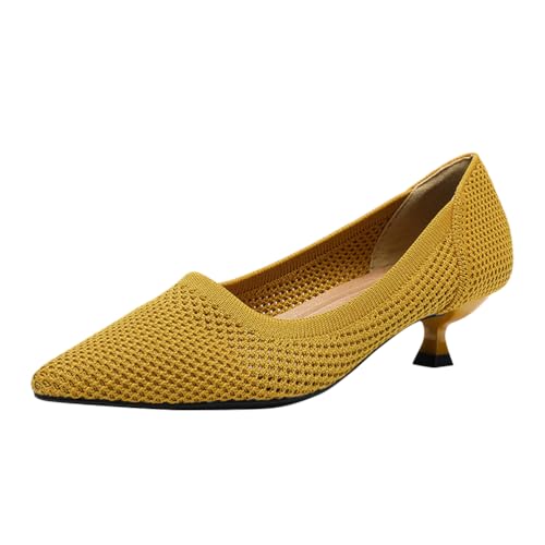 ticticlily Pumps Damen Gestrickte High Heels Sommer Bequem Kitten Heel Spitze Zehen Niedriger Absatz Slip On Schuhe für Büro Hochzeiten und Partys C Gelb 34 EU ticticlily Pumps Damen Gestrickte High Heels Sommer Bequem Kitten Heel Spitze Zehen Niedriger Absatz Slip On Schuhe für Büro Hochzeiten und Partys C Gelb 34 EU von ticticlily