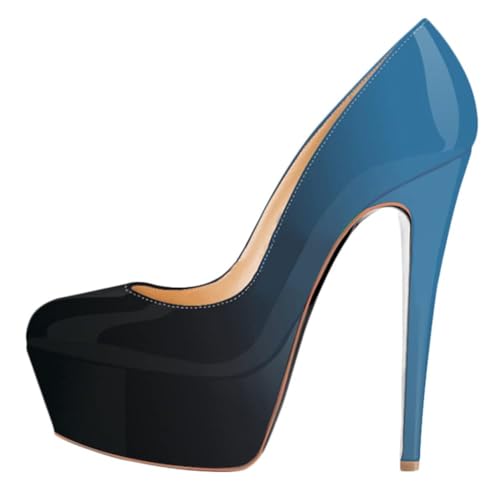 ticticlily Pumps Damen Plateau Stiletto Frühling Herbst Casual High Heels Abendschuhe Pumps Z Blau 38 EU von ticticlily