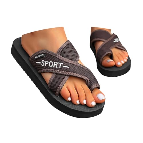 ticticlily Sandalen Damen Sommer Barfuss Schuhe Orthopädische Sandalen Bequem Hollow Mesh Slide Pantoletten Atmungsaktiv Schlappen A Braun 42 EU von ticticlily