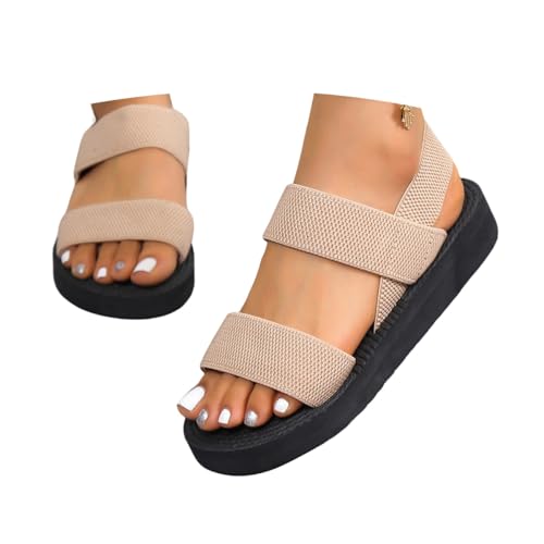 ticticlily Sandalen Damen Sommer Breite Füße Sommerschuhe Bequem Hanfseil Sandaletten mit Elastischen Riemen A2 Khaki 41 EU ticticlily Sandalen Damen Sommer Breite Füße Sommerschuhe Bequem Hanfseil Sandaletten mit Elastischen Riemen A2 Khaki 41 EU von ticticlily
