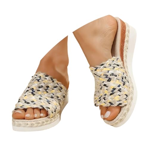 ticticlily Schuhe Damen Sommer Wedge Peep Toe High Heel Sandalen mit Keilabsatze Pantoletten A Gelb 37 EU ticticlily Schuhe Damen Sommer Wedge Peep Toe High Heel Sandalen mit Keilabsatze Pantoletten A Gelb 37 EU von ticticlily