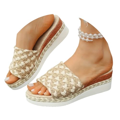 ticticlily Schuhe Damen Sommer Wedge Peep Toe High Heel Sandalen mit Keilabsatze Pantoletten A Weiß 37 EU ticticlily Schuhe Damen Sommer Wedge Peep Toe High Heel Sandalen mit Keilabsatze Pantoletten A Weiß 37 EU von ticticlily