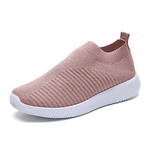 ticticlily Slip On Sneakers Damen Turnschuhe Sportschuhe Fitness Freizeitschuhe Atmungsaktiv Leichtgewichts Joggingschuhe Bequem Laufschuhe Outdoor Walkingschuhe A Rosa 40 EU von ticticlily