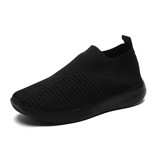 ticticlily Slip On Sneakers Damen Turnschuhe Sportschuhe Fitness Freizeitschuhe Atmungsaktiv Leichtgewichts Joggingschuhe Bequem Laufschuhe Outdoor Walkingschuhe A Schwarz 43 EU von ticticlily