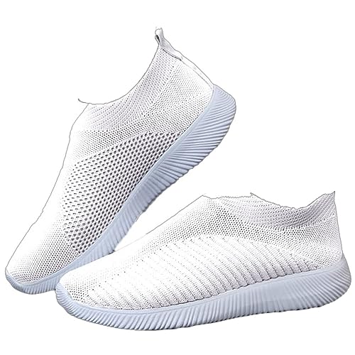 ticticlily Slip On Sneakers Damen Turnschuhe Sportschuhe Fitness Freizeitschuhe Atmungsaktiv Leichtgewichts Joggingschuhe Bequem Laufschuhe Outdoor Walkingschuhe A Weiß 40 EU von ticticlily