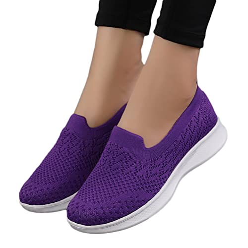 ticticlily Slip On Sneakers Damen Turnschuhe Sportschuhe Fitness Freizeitschuhe Atmungsaktiv Leichtgewichts Joggingschuhe Bequem Laufschuhe Outdoor Walkingschuhe C Violett 37 EU von ticticlily