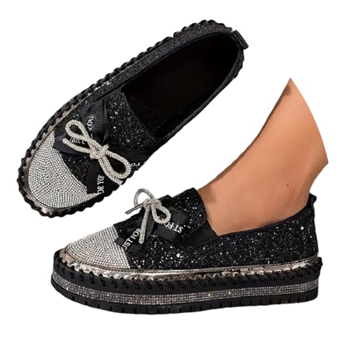 ticticlily Sneakers Damen Glitzer Loafers Outdoor Freizeitschuhe Slip On Walkingschuhe Slipper P Schwarz 40 EU ticticlily Sneakers Damen Glitzer Loafers Outdoor Freizeitschuhe Slip On Walkingschuhe Slipper P Schwarz 40 EU von ticticlily