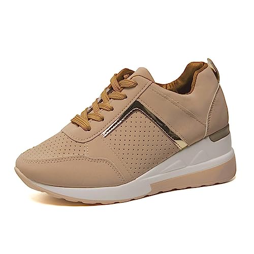 ticticlily Sneakers Damen mit Keilabsatz Sportschuhe Laufschuhe Wedges Turnschuh Atmungsaktiv Bequeme Mesh Freizeitschuhe A Braun 39 EU ticticlily Sneakers Damen mit Keilabsatz Sportschuhe Laufschuhe Wedges Turnschuh Atmungsaktiv Bequeme Mesh Freizeitschuhe A Braun 39 EU von ticticlily