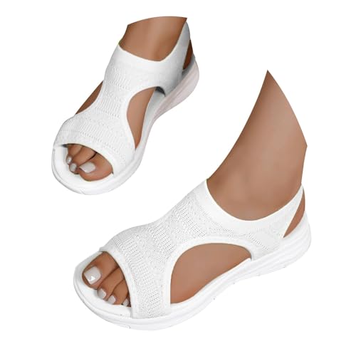 ticticlily Sommer Schuhe Damen Waschbare Slingback Orthopädische Sandalen Leichte Strict Mesh Weiche Sohle A Weiß 42 EU von ticticlily