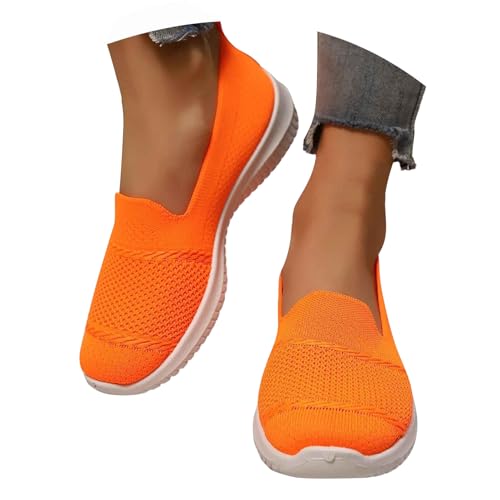 ticticlily Sommerschuhe Damen Bequeme Slip On Sneaker Leicht Atmungsaktiv rutschfest Walkingschuhe Orthopädische Schuhe A Orange 40 EU ticticlily Sommerschuhe Damen Bequeme Slip On Sneaker Leicht Atmungsaktiv rutschfest Walkingschuhe Orthopädische Schuhe A Orange 40 EU von ticticlily