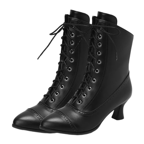 ticticlily Stiefel Damen Stiefeletten Vintage Stiefel Schnüren Mit Absatz Spitz Stiefeletten Reißverschluss C Schwarz 41 EU ticticlily Stiefel Damen Stiefeletten Vintage Stiefel Schnüren Mit Absatz Spitz Stiefeletten Reißverschluss C Schwarz 41 EU von ticticlily