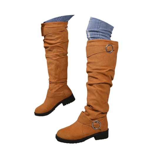 ticticlily Stiefel Damen Winter Schuhe Langschaft Boots Hohe Stiefeletten Reitstiefel mit Blockabsatz A Braun 42 EU ticticlily Stiefel Damen Winter Schuhe Langschaft Boots Hohe Stiefeletten Reitstiefel mit Blockabsatz A Braun 42 EU von ticticlily