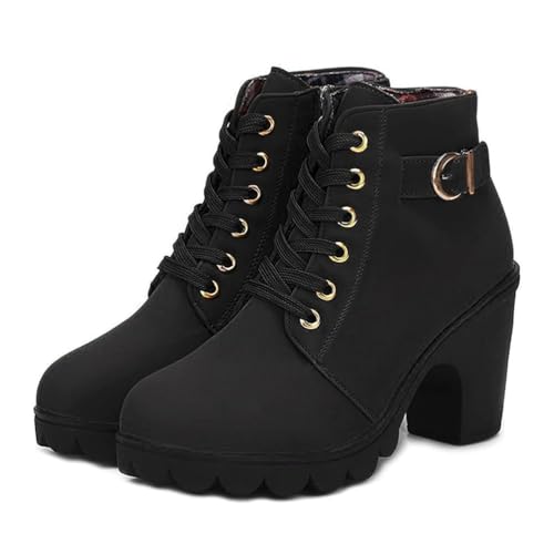 ticticlily Stiefeletten Damen Absatz Elegant Blockabsatz High Heels Kurzschaft Stiefel Warme Winterstiefel Bequem Rutschfeste Halbstiefel Schnürstiefel Ankle Boots Damenschuhe A Schwarz 41 EU ticticlily Stiefeletten Damen Absatz Elegant Blockabsatz High Heels Kurzschaft Stiefel Warme Winterstiefel Bequem Rutschfeste Halbstiefel Schnürstiefel Ankle Boots Damenschuhe A Schwarz 41 EU von ticticlily