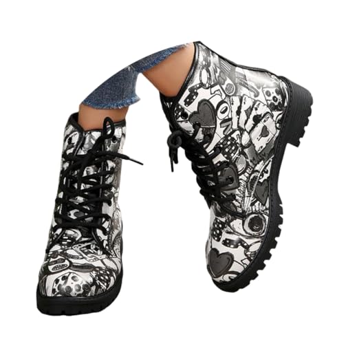 ticticlily Stiefeletten Damen Schnürstiefeletten Frauen Stiefeletten C2 Schwarz 42 EU von ticticlily