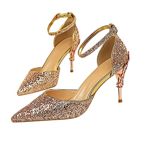 ticticlily Strass Pumps Damen Glitzer Knöchelriemen Stiletto High Heels Funkelnde Spitze Absatzschuhe Party Hochzeit Heels Brautschuhe Glänzende Stöckelschuhe B Champagner 40 EU ticticlily Strass Pumps Damen Glitzer Knöchelriemen Stiletto High Heels Funkelnde Spitze Absatzschuhe Party Hochzeit Heels Brautschuhe Glänzende Stöckelschuhe B Champagner 40 EU von ticticlily