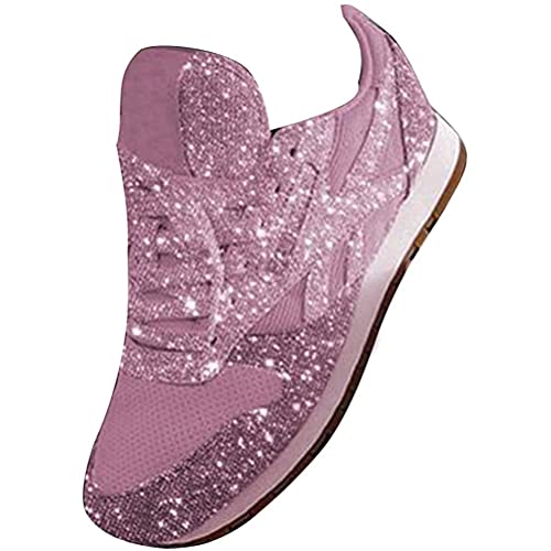 ticticlily Turnschuhe Damen Leichtgewichts Laufschuhe Atmungsaktiv Sportschuhe Straßenlaufschuhe Freizeit Schuhe für Outdoor Fitness Gym Sneaker Rosa 38 EU von ticticlily