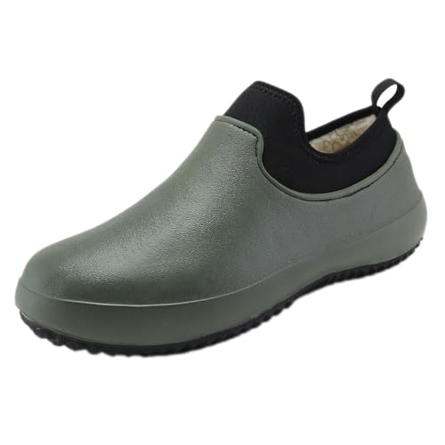 ticticlily Unisex Eva Gummistiefel Gartenschuhe Mit Warmen Gefütterten Innenschuh A Grün 49 EU von ticticlily