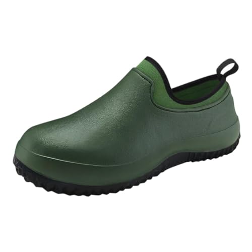 ticticlily Unisex Gummistiefel Gartenschuhe rutschfest Küchenschuhe Regenstiefel Wasserdicht Arbeitsschuhe Gummischuh Clogs Gefüttert Damen Winterclogs Herren A Grün 40 EU von ticticlily