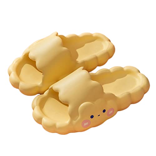 ticticlily Badelatschen Damen Weich Badeschuhe Rutschfest Schlappen Wolke Slippers B Gelb 38/39 EU von ticticlily