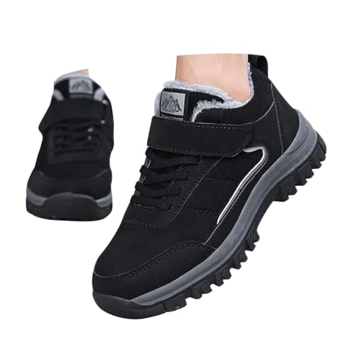 ticticlily Unisex Winterstiefel Herren Damen Warm Gefütterte Winterschuhe Schneestiefel Paar Plüsch Schlupfstiefel Kurzschaft Stiefel Boots Outdoor Wanderschuhe C Schwarz 39 EU von ticticlily