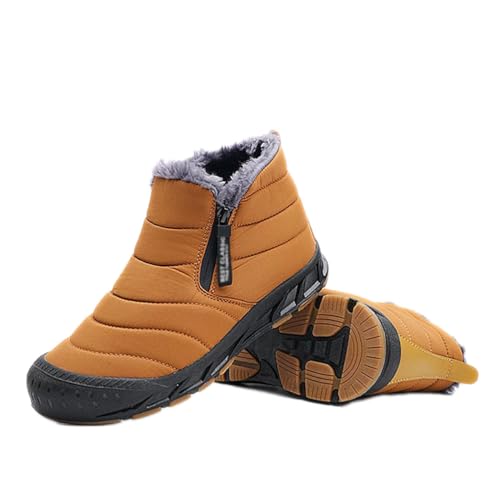 ticticlily Wasserdicht Barfußschuhe Damen Winterschuhe Herren Warm Gefüttert Winterstiefel Reißverschluss A Kaffee 41 EU von ticticlily