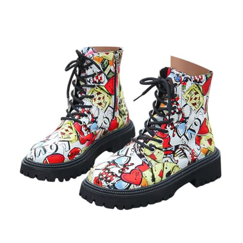 ticticlily Winterboots Damen Gefüttert Stilvolle Boots Leder mit Leichter rutschfeste Sohle für Herbst Winter Bequeme Schnürstiefel für Alltag und Freizeit B Rot 39 EU von ticticlily