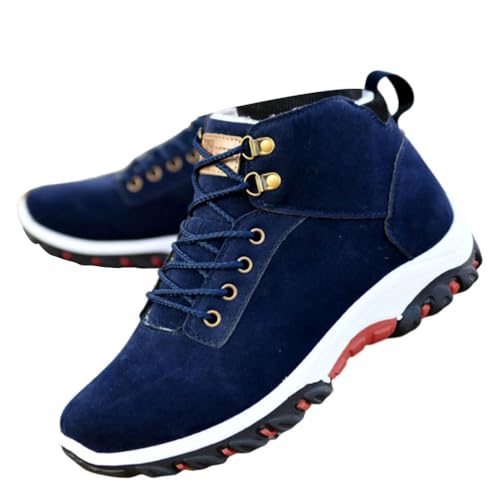 ticticlily Winterschuhe Herren Gefüttert Winterstiefel Wanderschuhe Rutschfeste Warm Schneestiefel Outdoor Boots G Blau 43 EU von ticticlily