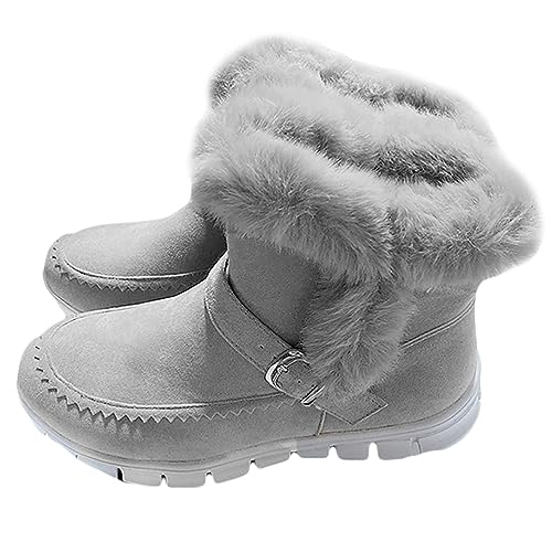 ticticlily Winterstiefel Damen Schuhe Gefütterte Schneestiefel C Grau 40 von ticticlily