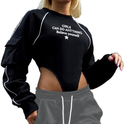 ticticlily Y2K Top Damen Body Sexy Ärmelloses Kurzarm Langarm Bodies Casual Bodysuit Einteiliger Overall 90er E-Girls Gotik Aushöhlen Oberteile Tops Streetwear A4 Schwarz S ticticlily Y2K Top Damen Body Sexy Ärmelloses Kurzarm Langarm Bodies Casual Bodysuit Einteiliger Overall 90er E-Girls Gotik Aushöhlen Oberteile Tops Streetwear A4 Schwarz S von ticticlily