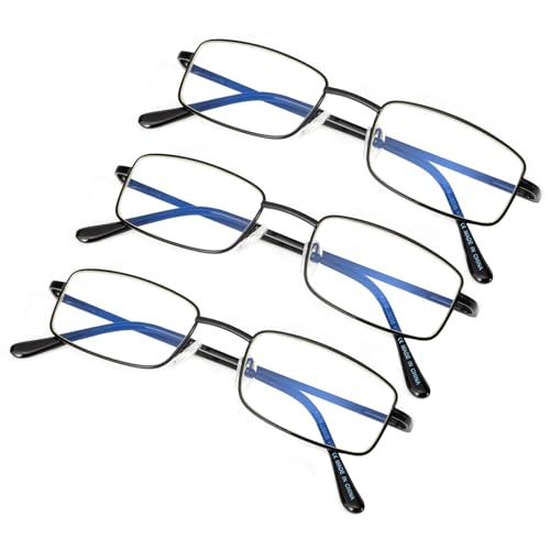 tide Optical 3 Pack of Men's Reading Glasses with Blue Light Filter, Lesebrille fur Herren Damen, Blaulicht blockierende Brillen, leichte Blendschutz-Computer spielleser, Schwarz+3.0x tide Optical 3 Pack of Men's Reading Glasses with Blue Light Filter, Lesebrille fur Herren Damen, Blaulicht blockierende Brillen, leichte Blendschutz-Computer spielleser, Schwarz+3.0x von tide Optical