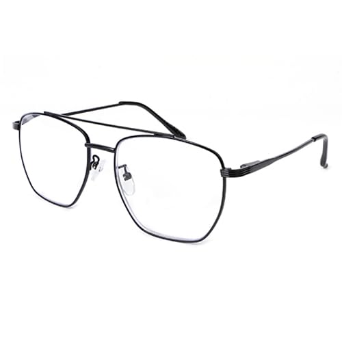 tide Optical BlauLicht blockiert Computer Lesebrille aus Metall, Metallgestell Nerd Platz Augenschutz Video Eyeglasses Anti Blendung Damen Herren (Schwarz，+2.0) von tide Optical
