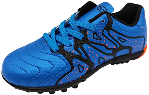 tiebaoGanar Fußballschuhe Kinder Firm Ground Spikes Trainingsschuhe Jugend Kinder Fussballschuhe Sportschuhe Turnschuhe Wettkampf Blau TBG-S75523/Blue-40 von tiebaoGanar