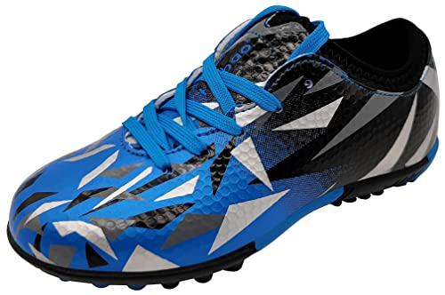 tiebaoGanar Fußballschuhe Spike Cleats Firm Ground Große Jugend Outdoor Leichtathletik Trainingsschuhe Outdoor Sport Turf Football Schuhe Blau TBG-S76516/Blue-35 von tiebaoGanar