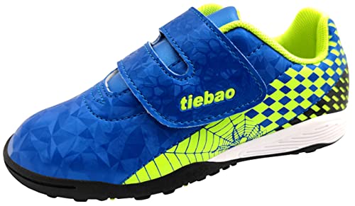 tiebaoGanar Kinder Fußball Cleats Futsal Schuhe Fußballschuhe Leichte Verstellbare Riemen Hook Loop Blau TBG-S76660F/Blue-24 von tiebaoGanar