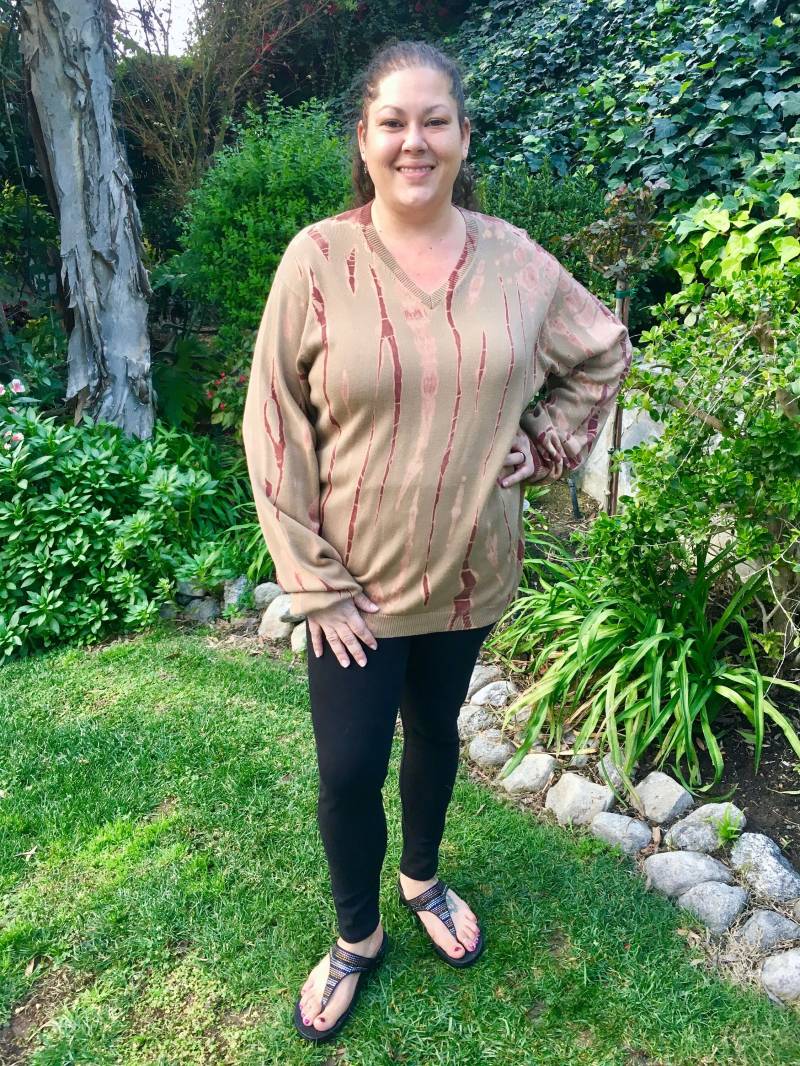 Gewebter Baumwollpullover, Tie Dye Eddie Bauer Pullover, Pullover Beige Braun Baumwollhemd, Pure Intent One Of A Kind Dyes von tiedyebypureintent