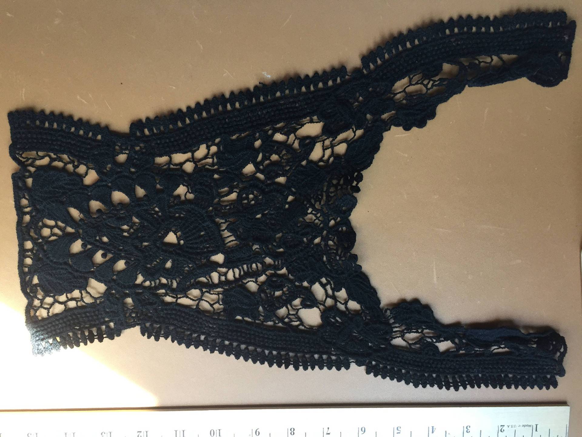 Lot Von 3 Spitzeneinsatz, Schwarzer Spitzenpatch, Baumwollhäkelapplikation, Baumwollspitzeneinsatz, Kleidungsverzierung, Schulterspitzeneinsatz von tiedyebypureintent