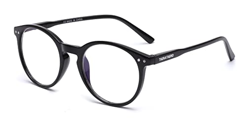 tigratigro Lesebrille für Damen und Herren. Anti-Blaulicht- und UV-Presbyopie-Brille. Verstellbares flexibles Scharnier (Schwarz, 1, diopters) von tigratigro