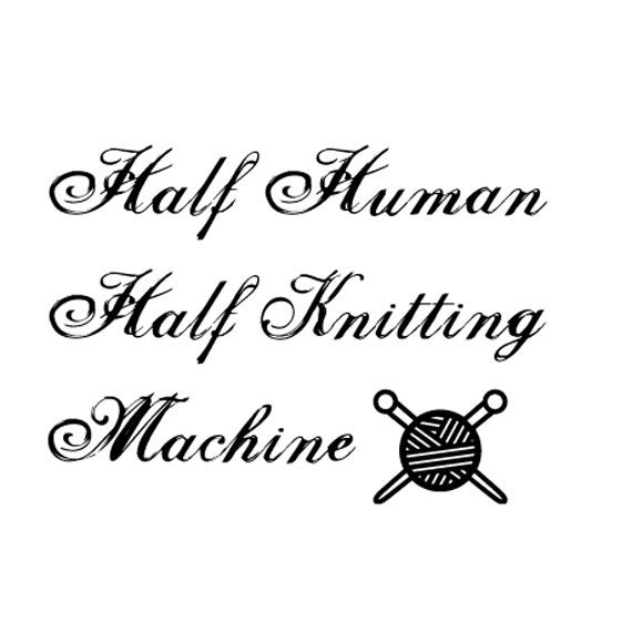 Halbe Menschliche Halbe Strickmaschine Temporäre Tätowierung Für Stricker Halbe Menschliche Halbe Strickmaschine Temporäre Tätowierung Für Stricker von tillyflopdesigns