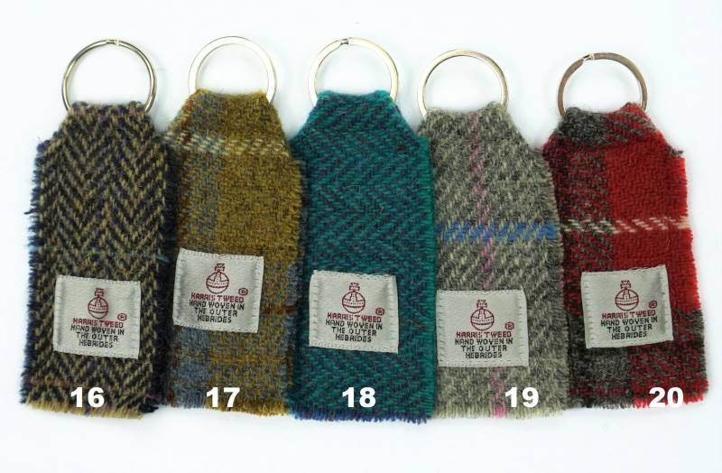 Harris Tweed Schlüsselanhänger Stoff Flach Schlüsselring Scottish Geschenk Männer & Frauen von tillytreemouse