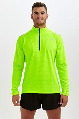 Time To Run Herren-Laufshirt, leicht, langärmlig, mit Reißverschluss, Thermo-Laufshirt von time to run
