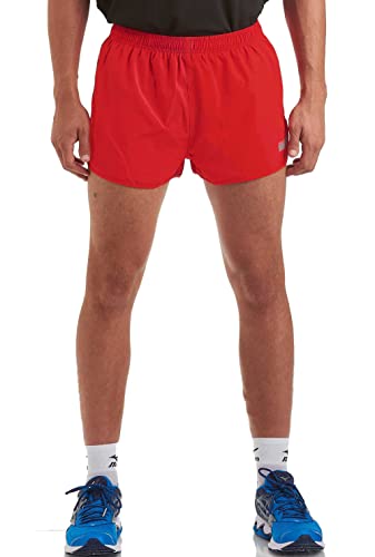 Herren Laufshorts - Leichtes Pace Spirit Workout/Fitnessstudio/Sportliche Shorts mit Innenfutter und Reißverschlusstasche Telefon Hinten Lava XL von time to run
