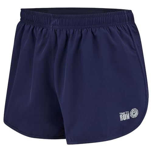 Herren Laufshorts - Leichtes Pace Spirit Workout/Fitnessstudio/Sportliche Shorts mit Innenfutter und Reißverschlusstasche Telefon Hinten XL Peacoat von time to run