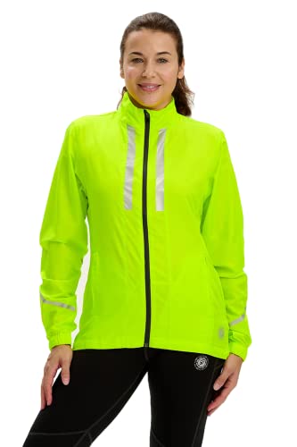 time to run Laufjacke Mit Taschen für Damen - Leichte Winddichte Atmungsaktiv - Ideal für Übung und Jogging S Limette von time to run