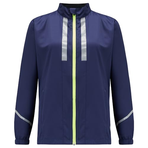 time to run Laufjacke Mit Taschen für Damen - Leichte Winddichte Atmungsaktiv - Ideal für Übung und Jogging S Peacoat von time to run