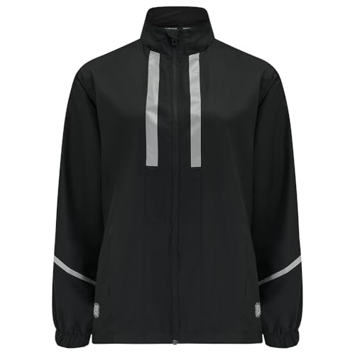 time to run Laufjacke Mit Taschen für Damen - Leichte Winddichte Atmungsaktiv - Ideal für Übung und Jogging XL Jet von time to run