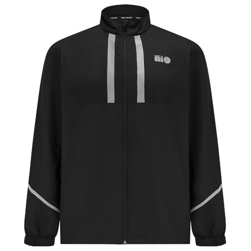 time to run Laufjacke Mit Taschen für Herren - Leichte Winddichte Atmungsaktiv - Ideal für Übung und Jogging XL Jet von time to run