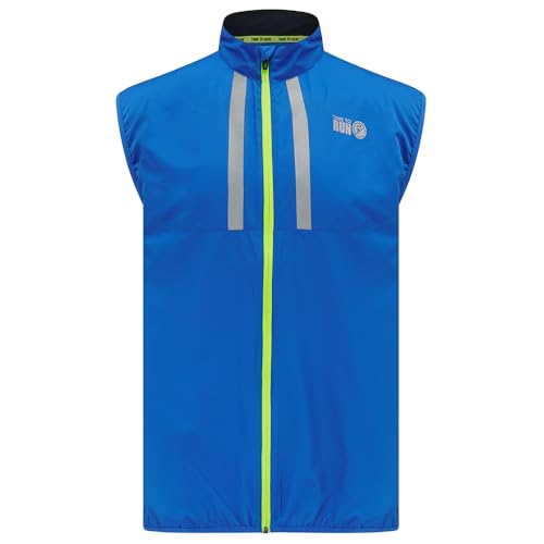 time to run Laufveste ärmellos Gilet Mit Taschen für Herren - Leichte Winddichte Atmungsaktiv - Ideal für Übung und Jogging L Barents Blau von time to run