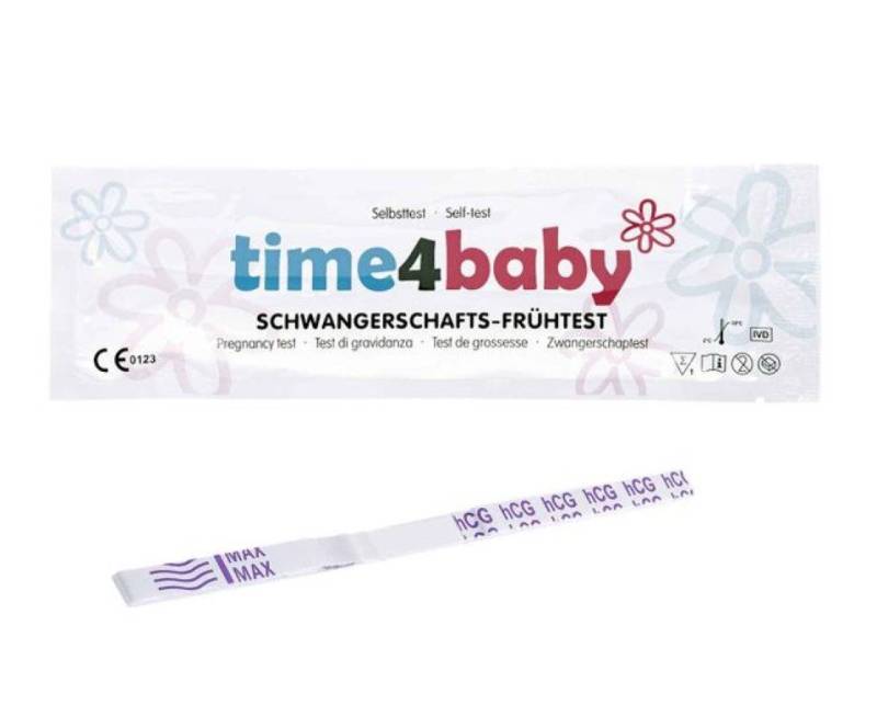 time4baby Schwangerschaftstest - hochempfindlicher Frühtest 10 miu/ml, 50-St. von time4baby
